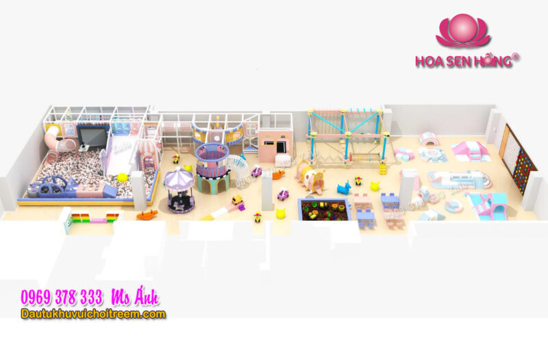 thiết kế khu vui chơi tone pastel
